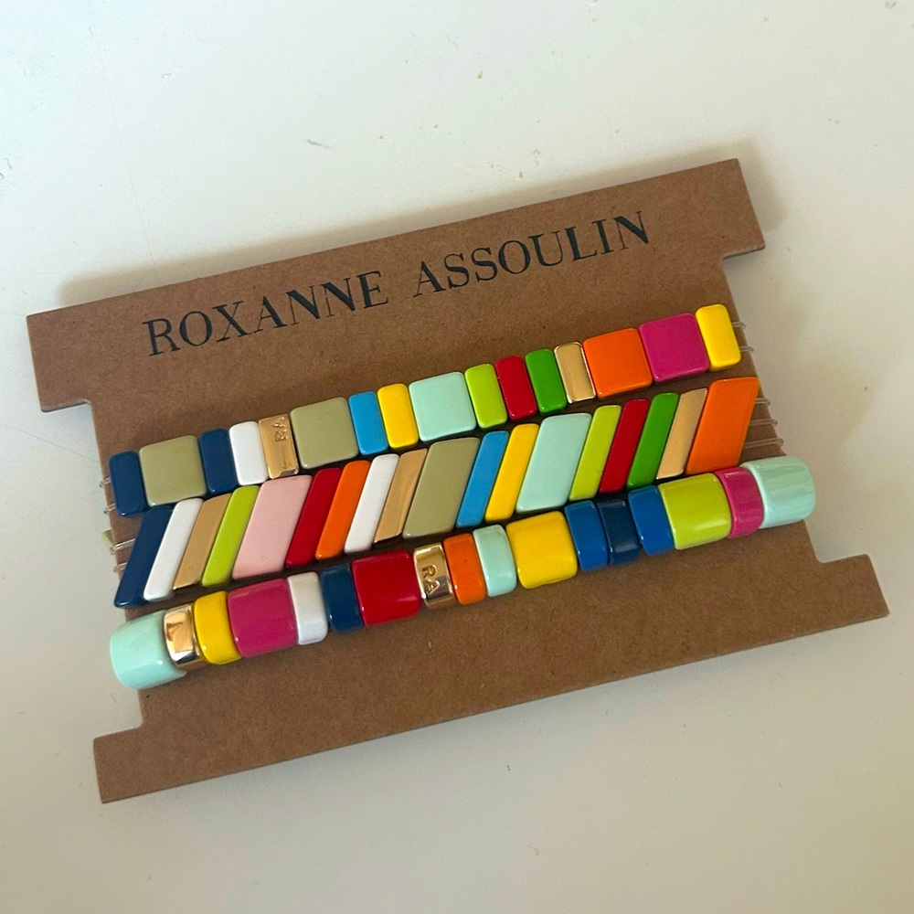 ROXANNE ASSOULIN
Rainbow set of three enamel bracelets